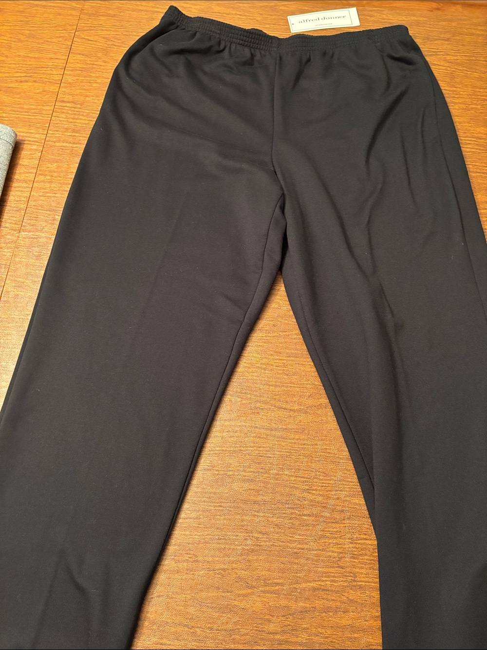 Alfred Dunner Black Straight-Leg Elastic Waist Pants